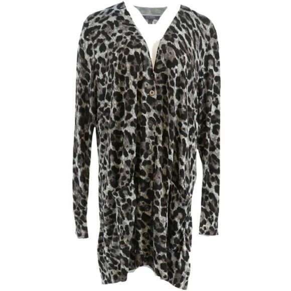 Lisa Rinna Collection Button Boyfriend Cardigan - Picture 2 of 5